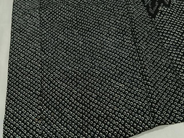 平和屋着物#羽織 総絞り 笹竹文 黒地 正絹 逸品 CABG3778ua