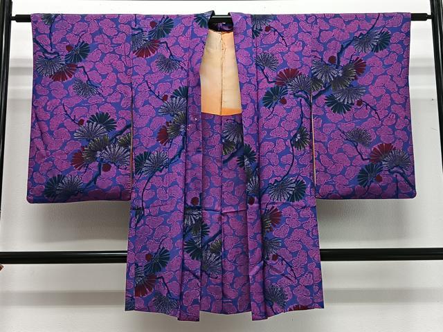 平和屋着物∞アンティーク 長羽織 枝松文 正絹 逸品 CABG3783ua