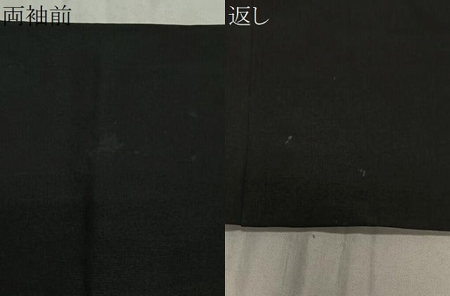 平和屋着物∞男性 長羽織 紬地 暗黒色 正絹 逸品 CABG3785ua