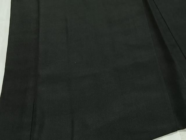 平和屋着物∞男性 長羽織 紬地 暗黒色 正絹 逸品 CABG3785ua