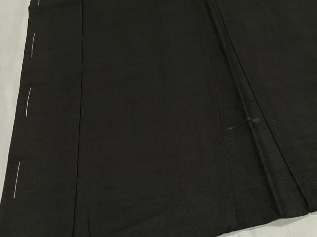 平和屋着物∞男性 長羽織 紬地 黒地 正絹 逸品 未使用 CABG3792ua
