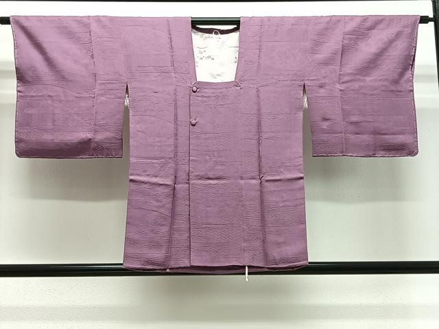 平和屋着物#道行コート エ霞吉祥地紋 古代紫色 正絹 逸品 未使用 CABG3806ua