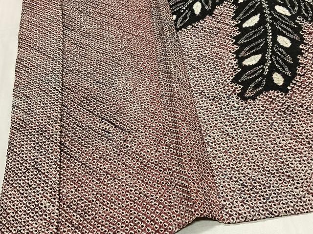 平和屋着物#羽織 総絞り 枝葉文 正絹 逸品 CABG3809ua