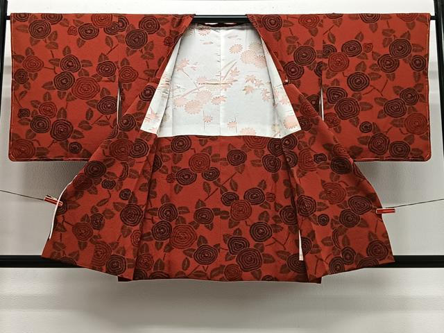 平和屋着物#道行コート 椿 絞り 正絹 逸品 未使用 CABG3813ua