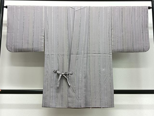 平和屋着物#道中着 地紋起こし 縞 正絹 逸品 未使用 CABG3816ua