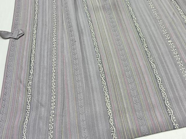 平和屋着物#道中着 地紋起こし 縞 正絹 逸品 未使用 CABG3816ua
