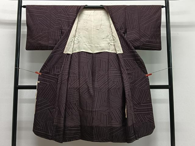 平和屋着物#道行コート 切嵌献上文 ロング丈 正絹 逸品 CABG3822ua