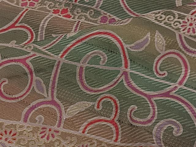 平和屋着物#道中着 唐草文 ロング丈 正絹 逸品 CABG3826ua