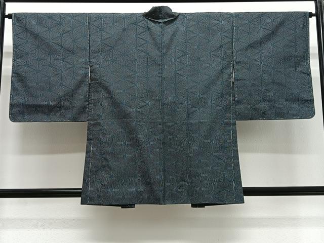 平和屋着物#羽織 お召地 麻の葉文様 正絹 逸品 未使用 CABG3833ua