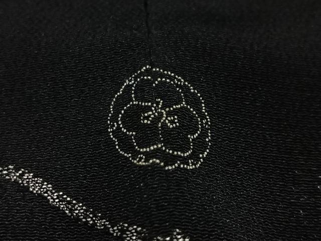 平和屋着物#羽織 寿光織 遠山風景文 黒地 銀糸 正絹 逸品 CABG3838ua