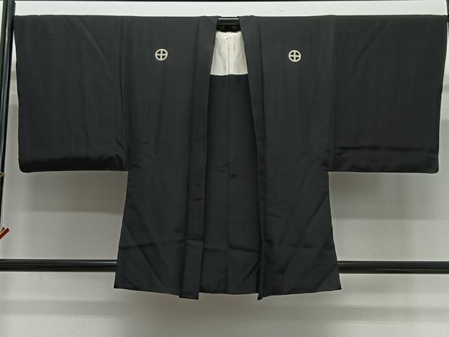 平和屋着物#男性 羽織 黒紋付 正絹 逸品 CABG3840ua