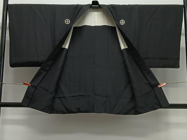 平和屋着物#男性 羽織 黒紋付 正絹 逸品 CABG3840ua