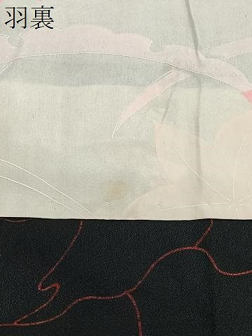 平和屋着物#羽織 花尽くし 黒地 正絹 逸品 CABG3846ua