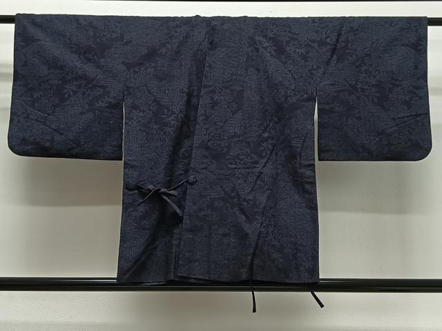 平和屋着物#道中着 結城紬 流水花文 正絹 逸品 CABG3851ua