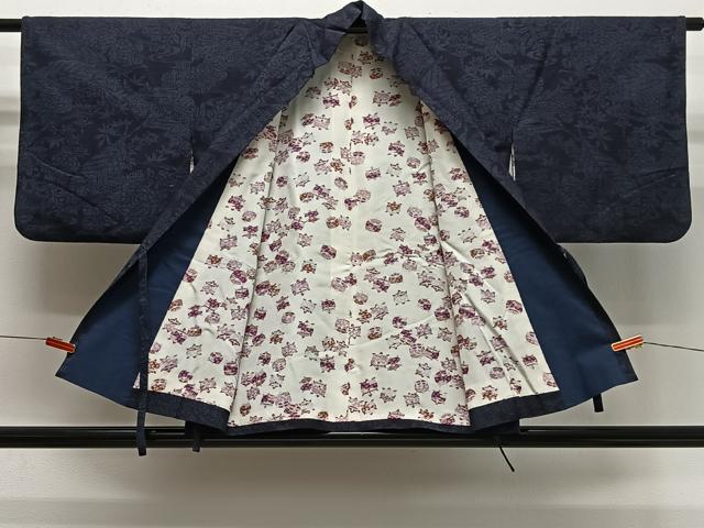 平和屋着物#道中着 結城紬 流水花文 正絹 逸品 CABG3851ua