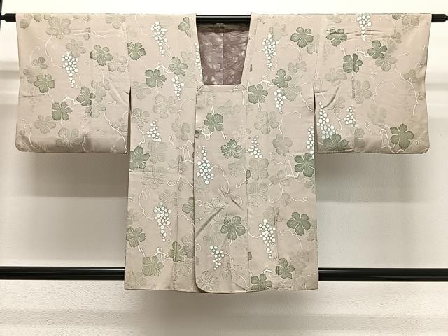 平和屋着物#道行コート 地紋起こし 葡萄蔦草文 正絹 逸品 CABG3853ua