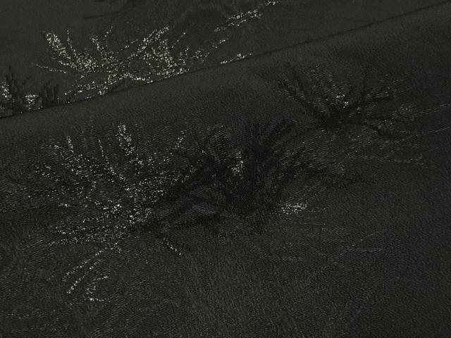 平和屋着物#羽織 寿光織 三蓋松 黒地 銀糸 正絹 逸品 未使用 CABG3868ua