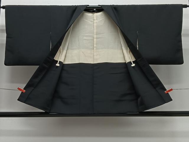 平和屋着物#羽織 幾何学文様 黒地 銀糸 正絹 逸品 CABG3879ua