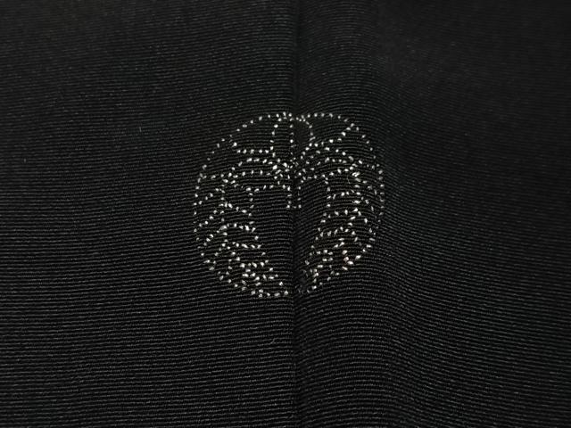 平和屋着物#羽織 刺繍 枝葉文 黒地 正絹 逸品 CABG3881ua