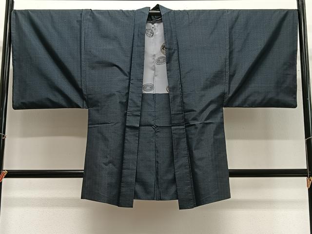 平和屋着物#男性 羽織 本場大島紬 格子 正絹 逸品 CABG3883ua