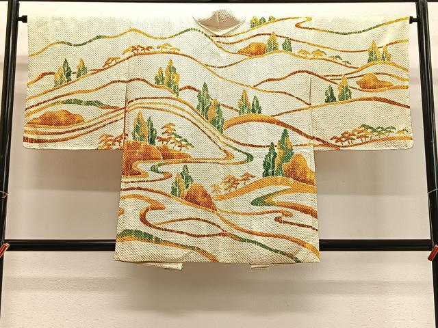 平和屋着物∞羽織 総絞り 風景文 正絹 逸品 CABG3892ua