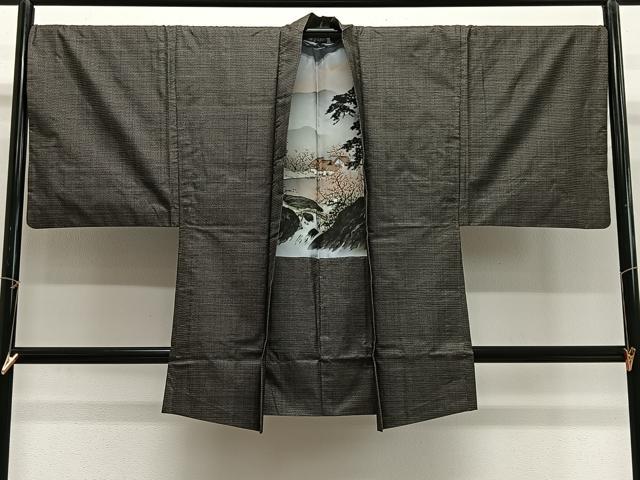 平和屋着物∞男性 長羽織 本場大島紬 100亀甲 総詰め 正絹 逸品 CABG3896ua