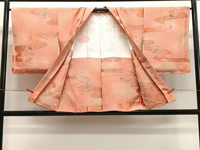 平和屋着物#羽織 地紋起こし 仕覆花文 暈し染め 正絹 逸品 未使用 CABG3970ua