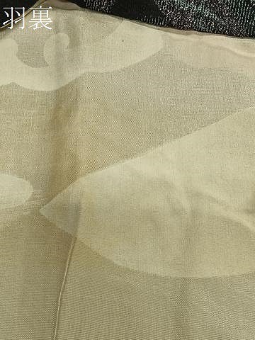 平和屋着物#羽織 寿光織 草花文 黒地 金銀糸 正絹 逸品 CABG3977ua