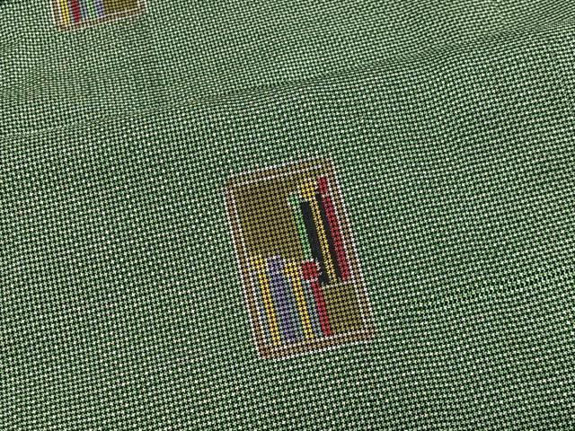 平和屋着物#道行コート 本場大島紬 7マルキ 幾何学文様 正絹 逸品 CABG3989ua