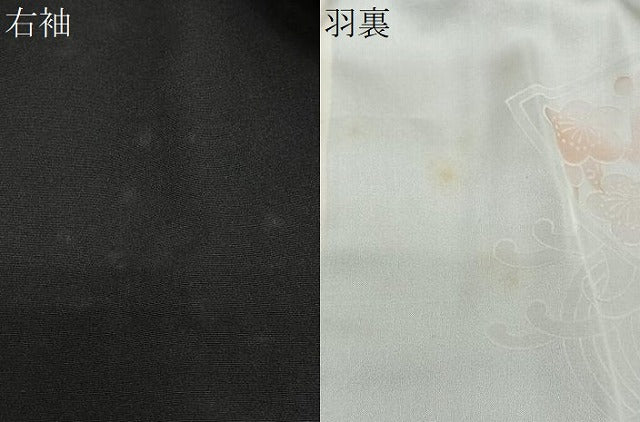 平和屋着物#羽織 作家物 草花文 黒地 正絹 逸品 CABG3998ua