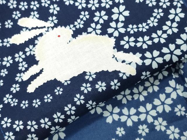 平和屋着物∴夏物 浴衣 跳兎 青海波舞桜文 綿 逸品 CABG4005gh