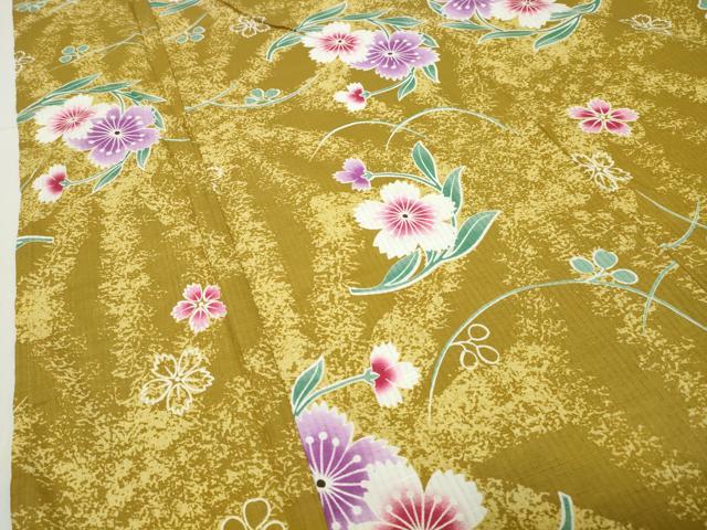 平和屋着物∴夏物 浴衣 舞桜文 綿 逸品 CABG4016gh