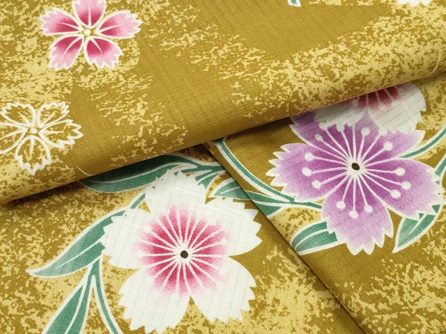 平和屋着物∴夏物 浴衣 舞桜文 綿 逸品 CABG4016gh