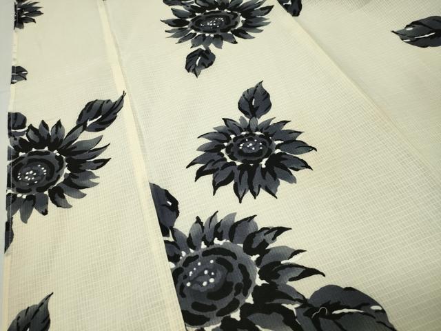 平和屋着物∴夏物 綿紅梅 浴衣 ひまわり 綿 逸品 CABG4020gh