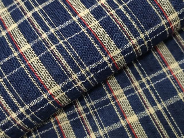 平和屋着物∴夏物 浴衣 しじら織 格子柄 綿 逸品 CABG4031gh