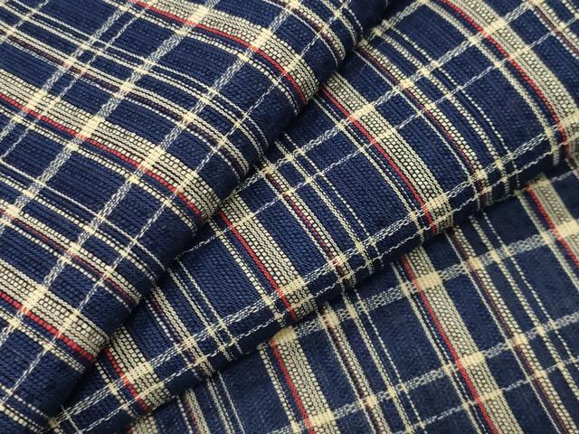 平和屋着物∴夏物 浴衣 しじら織 格子柄 綿 逸品 CABG4031gh