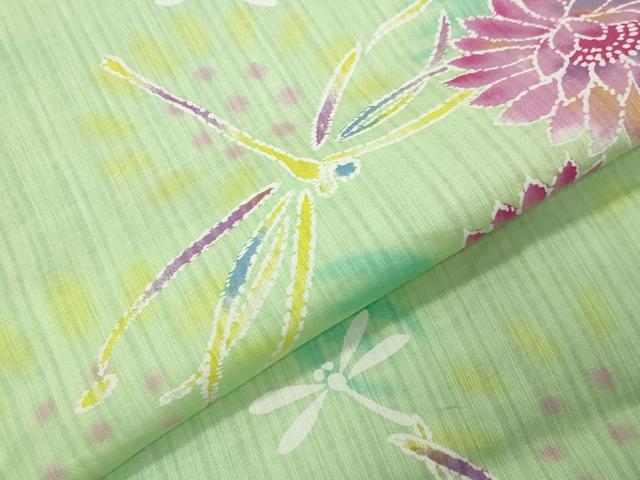 平和屋着物∴夏物 浴衣 トンボ 舞花文 綿 逸品 CABG4043gh