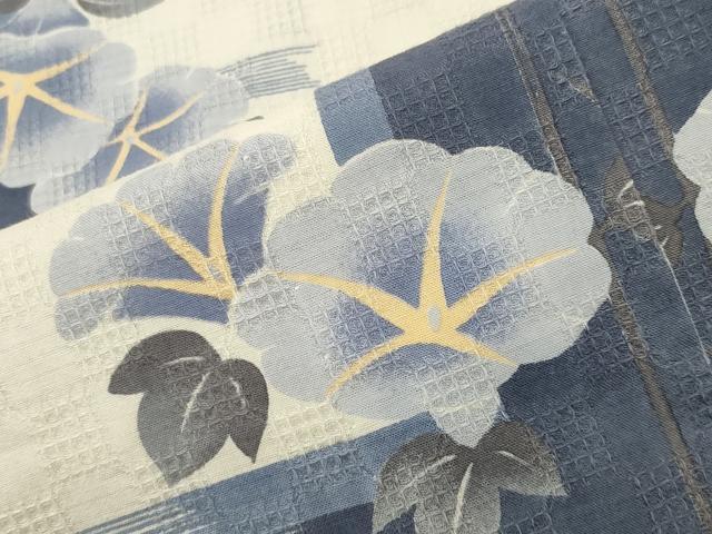 平和屋着物∴夏物 夢工房 浴衣 朝顔 綿 逸品 CABG4047gh