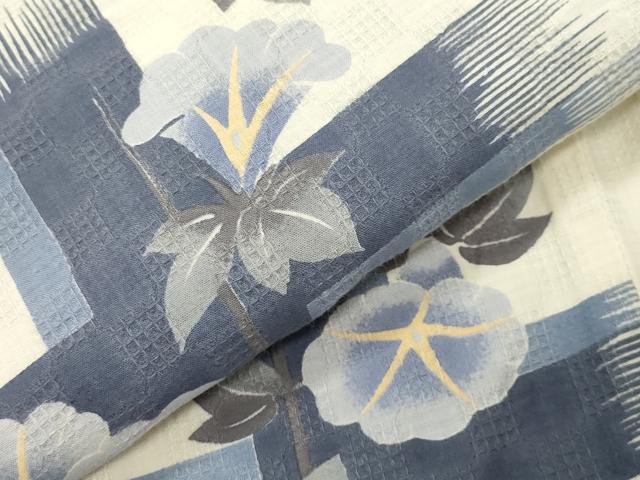 平和屋着物∴夏物 夢工房 浴衣 朝顔 綿 逸品 CABG4047gh