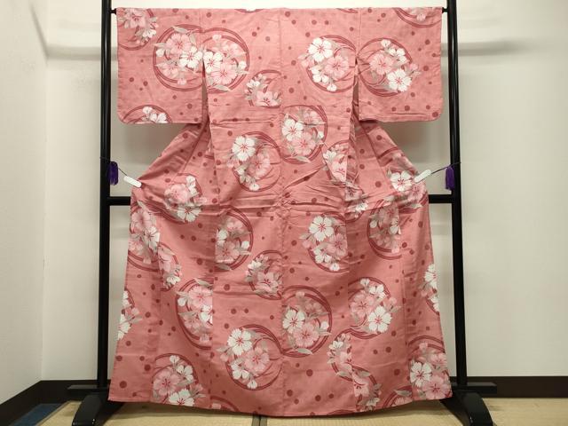 平和屋着物∴夏物 夢工房 浴衣 花丸文 綿麻 逸品 CABG4048gh