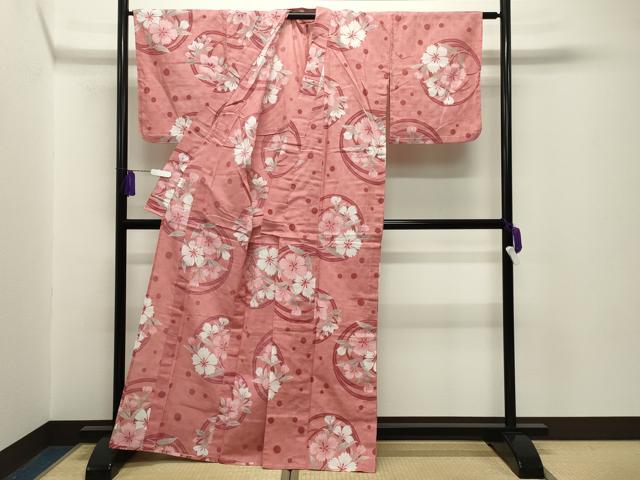 平和屋着物∴夏物 夢工房 浴衣 花丸文 綿麻 逸品 CABG4048gh