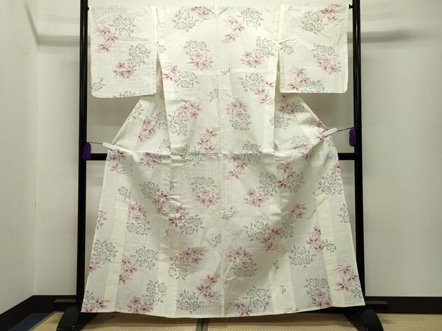 平和屋着物∴夏物 夢工房 浴衣 杜若 桔梗 綿麻 逸品 CABG4049gh