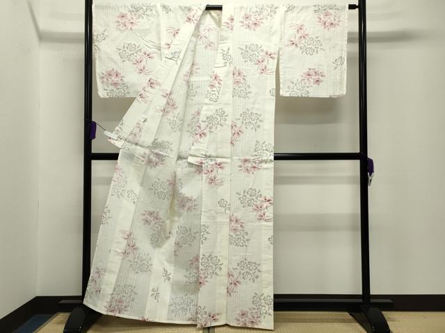 平和屋着物∴夏物 夢工房 浴衣 杜若 桔梗 綿麻 逸品 CABG4049gh