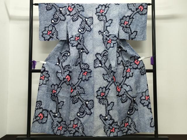 平和屋着物□極上 夏物 浴衣 有松鳴海絞り 舞蝶文 綿 逸品 CYAA3658s5