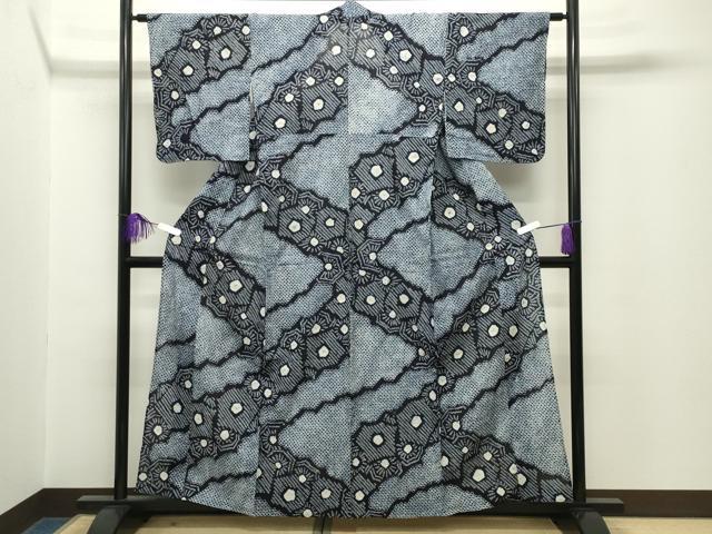 平和屋着物∴夏物 浴衣 有松鳴海絞り 雲重ね吉祥文 綿 逸品 CABG4055gh