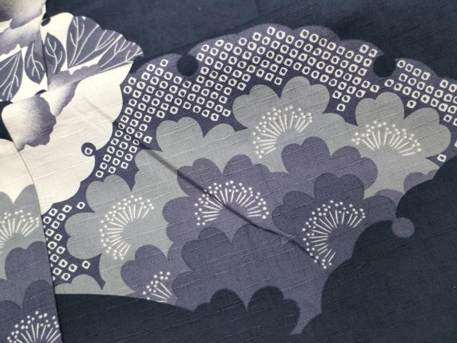 平和屋着物∴夏物 撫松庵 浴衣 雪輪重ね花文 綿 逸品 CABG4061gh