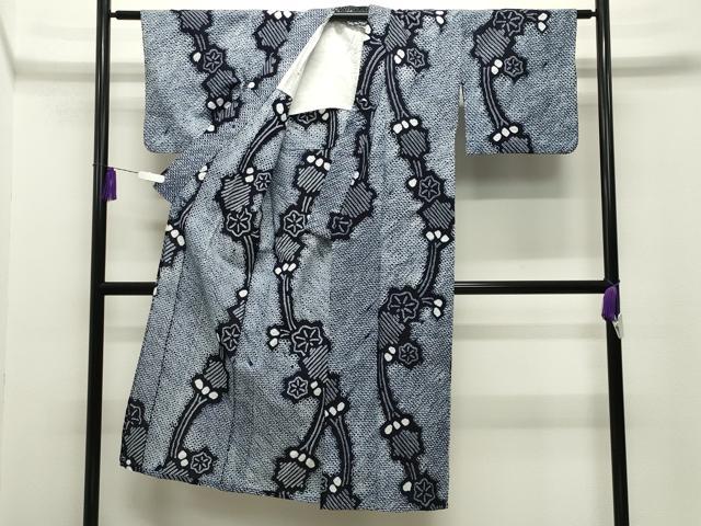 平和屋着物∴夏物 浴衣 有松鳴海絞り 枝花文 綿 逸品 CABG4065gh