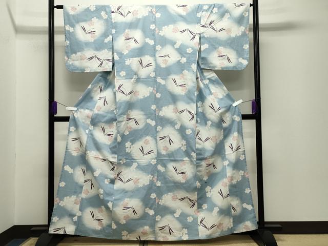 平和屋着物∴夏物 撫松庵 浴衣 トンボ 舞桜文 暈し染め 綿 逸品 CABG4069gh