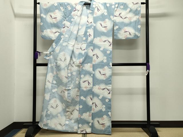 平和屋着物∴夏物 撫松庵 浴衣 トンボ 舞桜文 暈し染め 綿 逸品 CABG4069gh