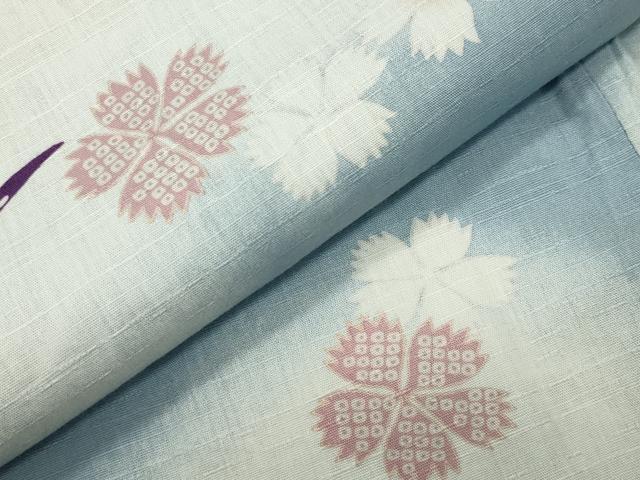 平和屋着物∴夏物 撫松庵 浴衣 トンボ 舞桜文 暈し染め 綿 逸品 CABG4069gh
